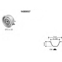 Zahnriemensatz mit 1 Umlenkrolle