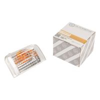 Blinkerkappe links im Spiegel für 16 Watt Blinker, innen mit orangener Kappe