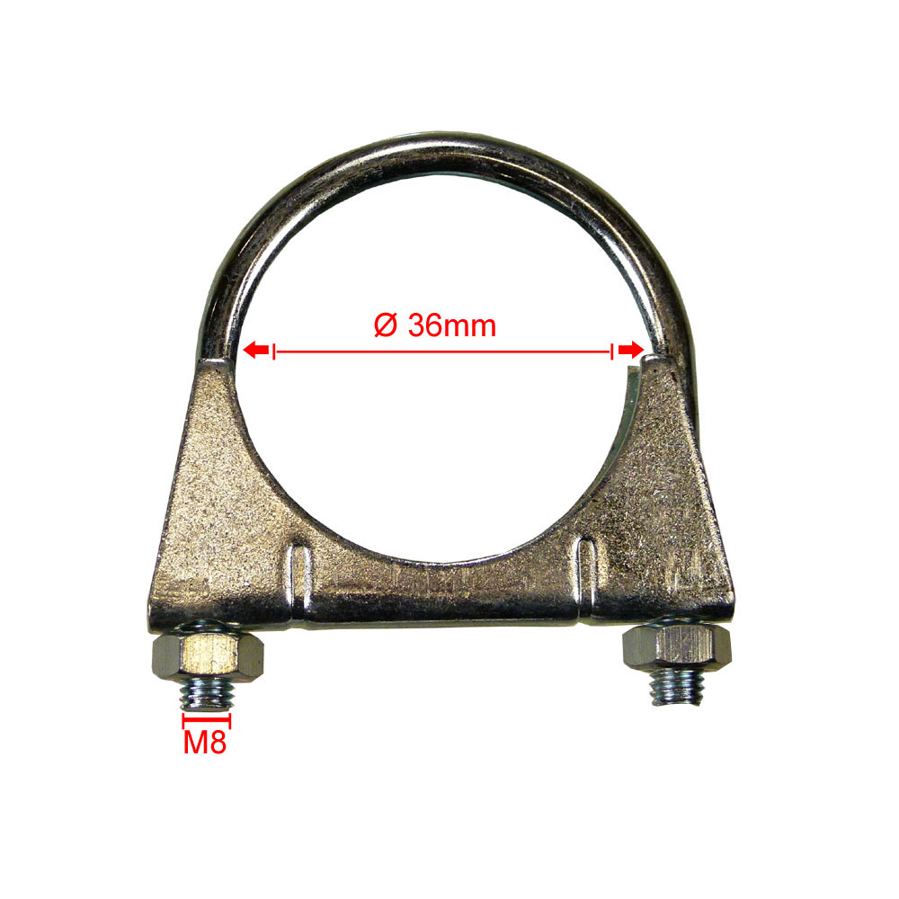Auspuffbügelschelle M 8 Ø 36 mm Rohrverbinder U-Bügelschelle M 8 Ø 36 mm