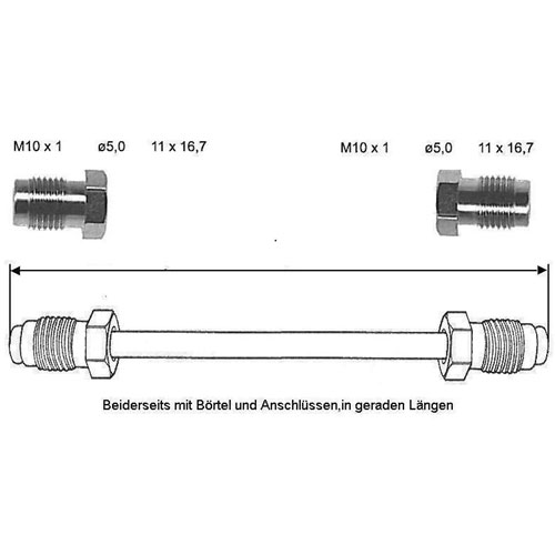 Bremsleitung 880 mm 10 X 1