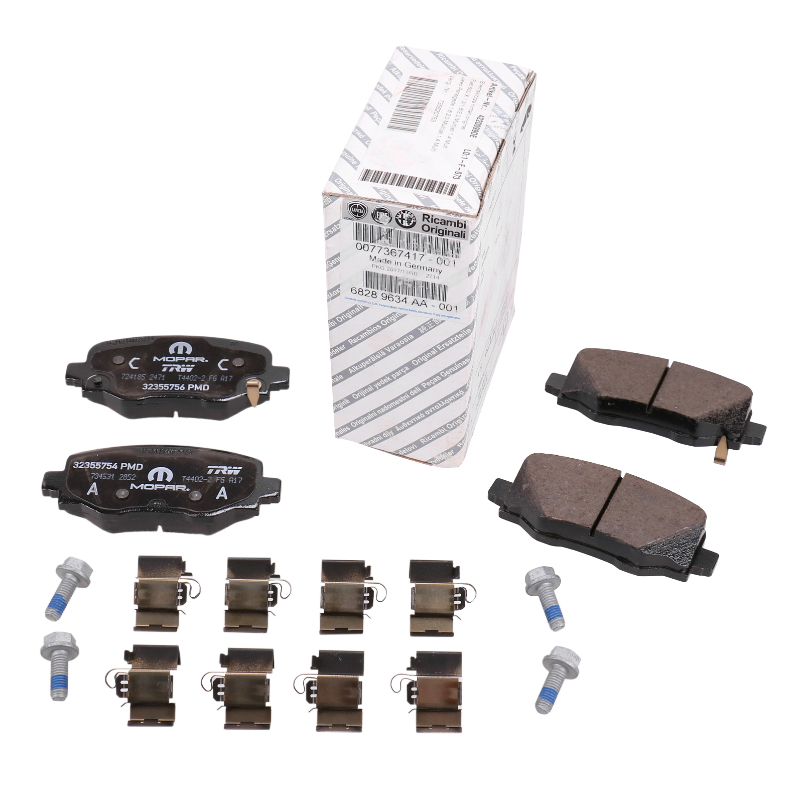 Bremsklötze hinten original Fiat 500 X 1,3 / 1,6 / 2,0 Multijet 1,4 Mult Jeep Renegade 1,6 2,0 Multijet 1,4 Multi