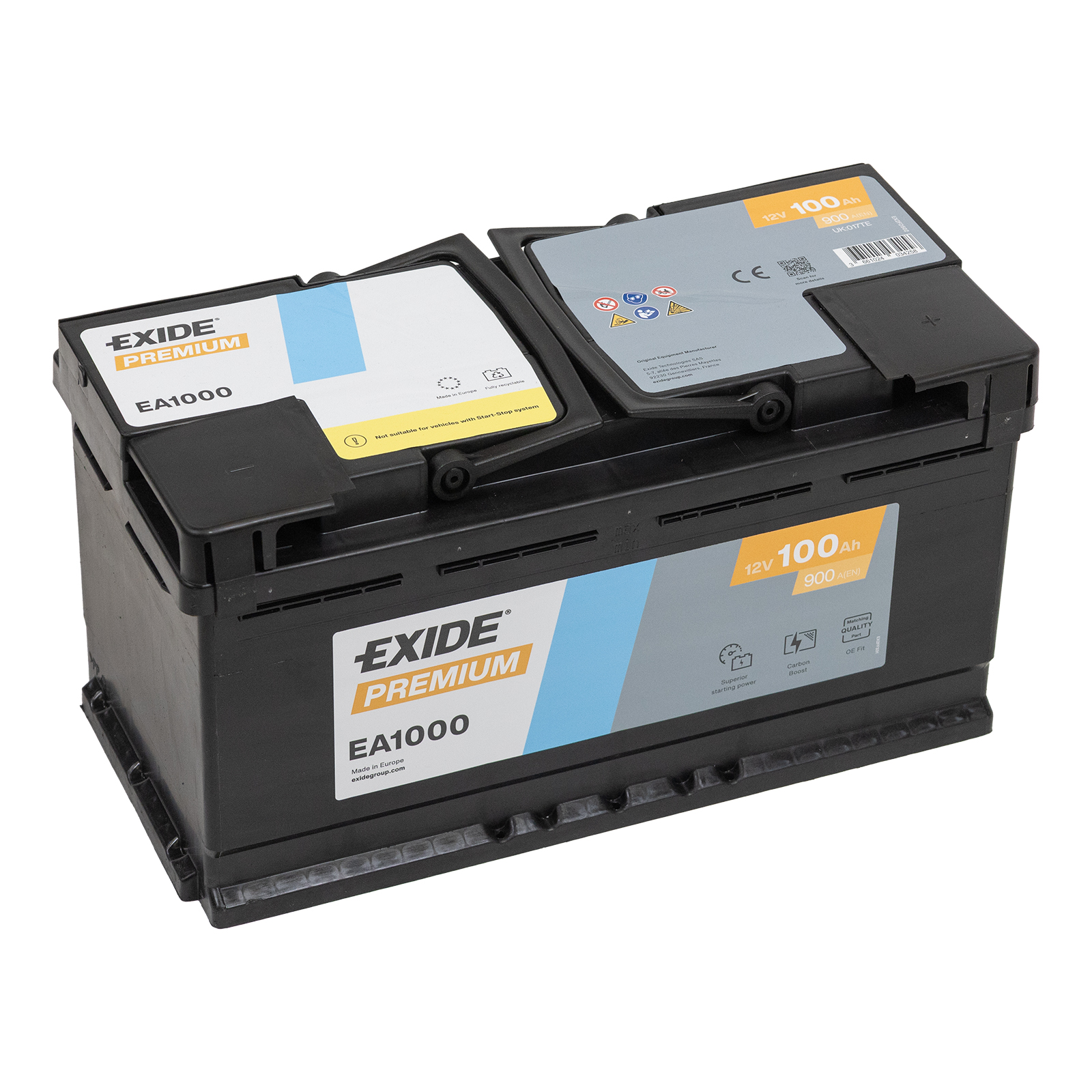 Batterie 100AH 900A Premium EA1000 L=353 B=175 H=190 Polanordnung:DX Fiat Ducato Typ 250 auch Stop Start