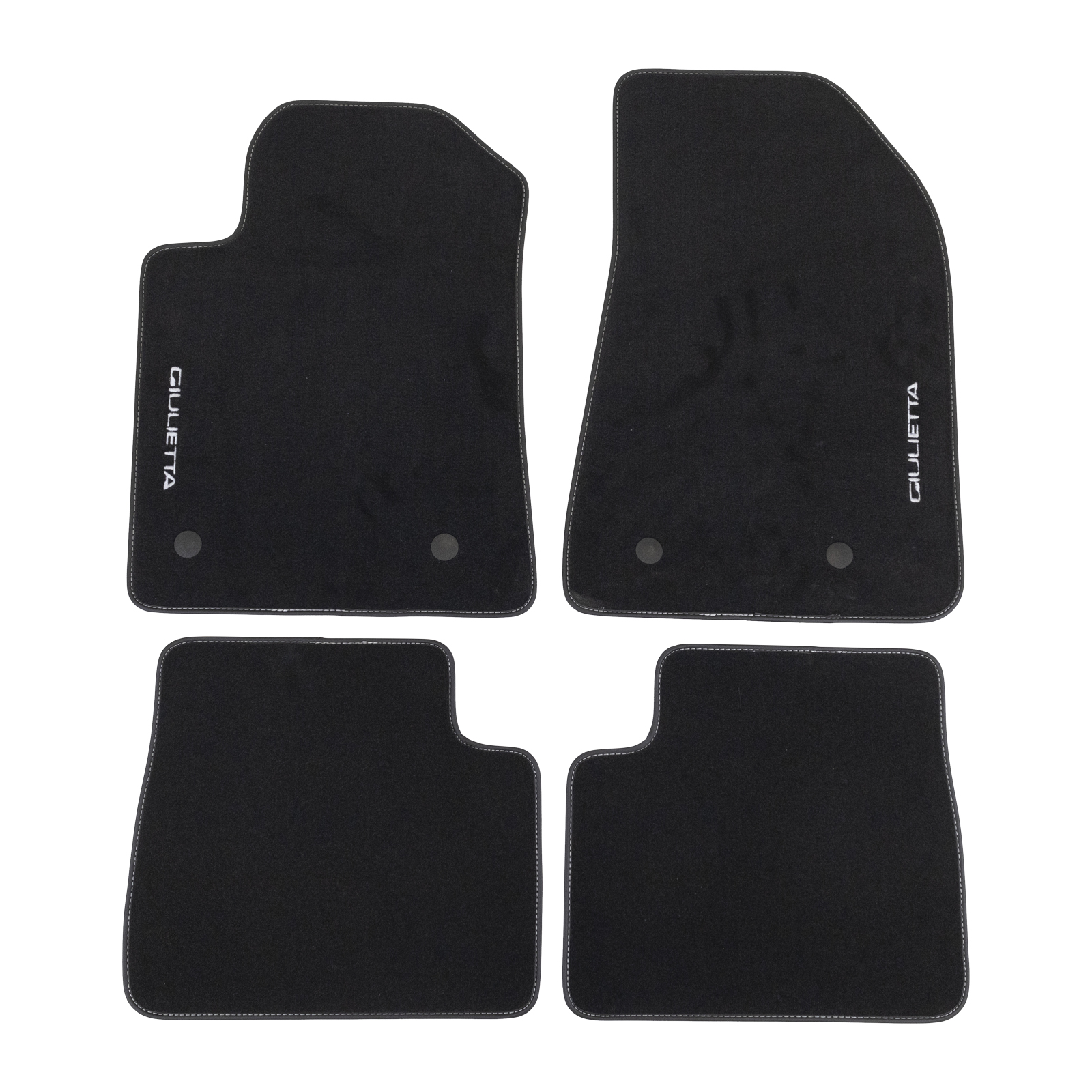 Fußmatten-Satz Velour Alfa Romeo Giulietta mit weißen Giulietta Logo