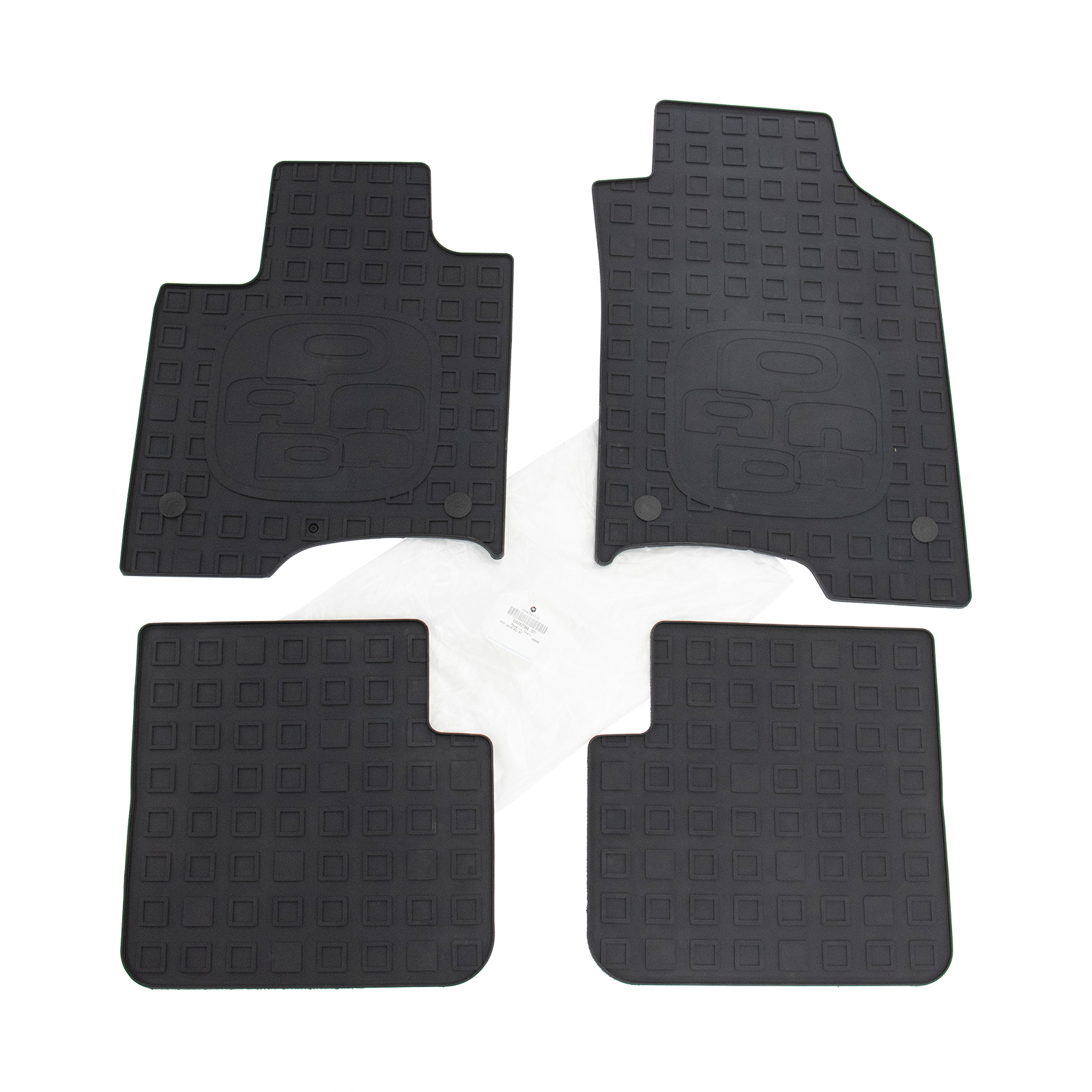 Gummifußmatten Set mit Logo Fiat Panda ab Bj. 2012 Mit Befestigungspunkten