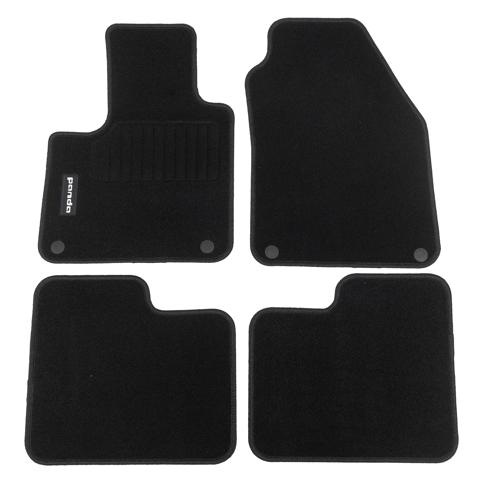 Fußmattensatz 4-teilig Velour schwarz Fiat Panda Typ 312 ab Bj. 2016 mit "Panda"-Schriftzug