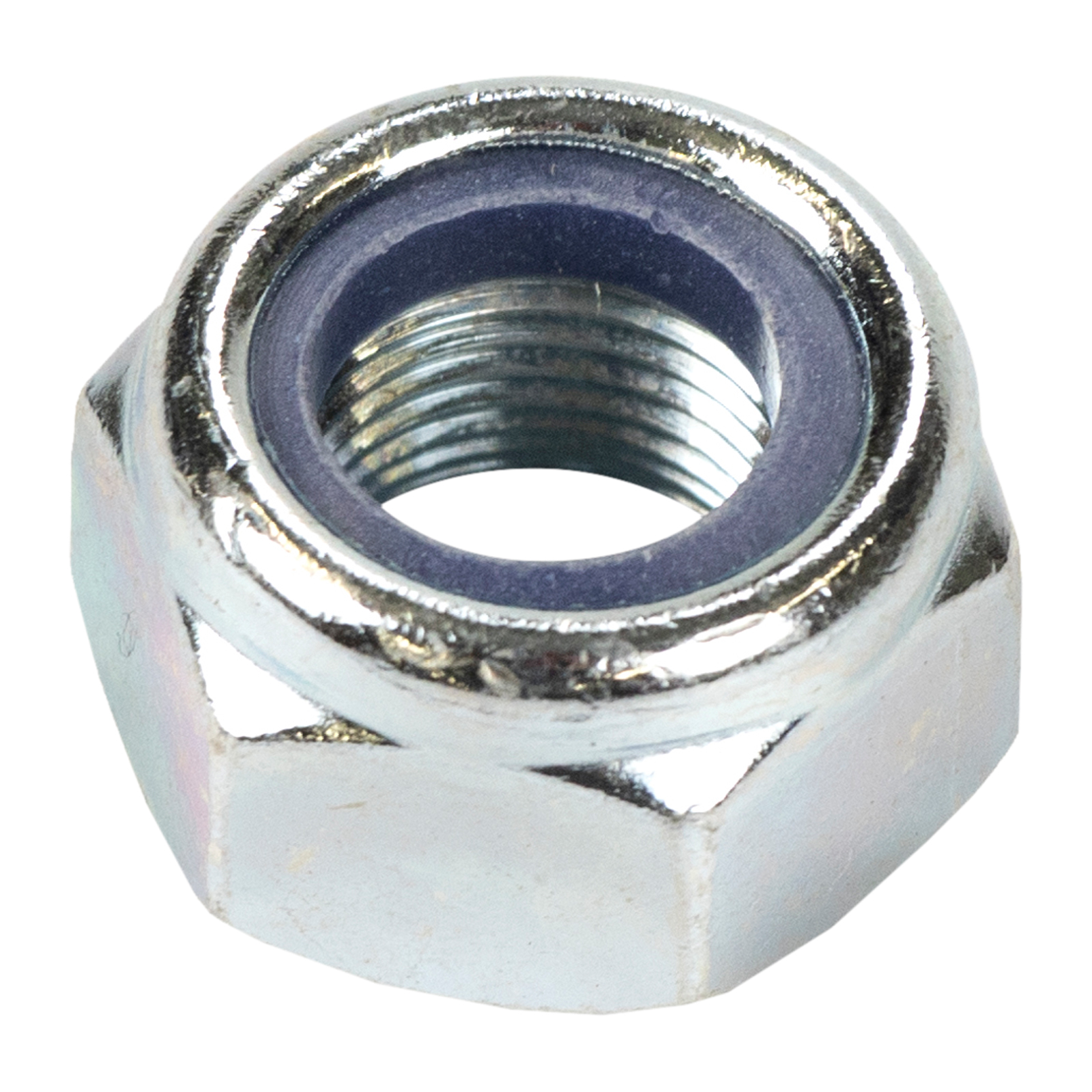 Stoppmutter DIN 985 M 12 x 1 DIN 985, M 12 x 1, Höhe: 12mm, SW 19, Güte 8, galv. verzinkt selbstsichernde Sechskantmutter mit Kunststoffklemmteil