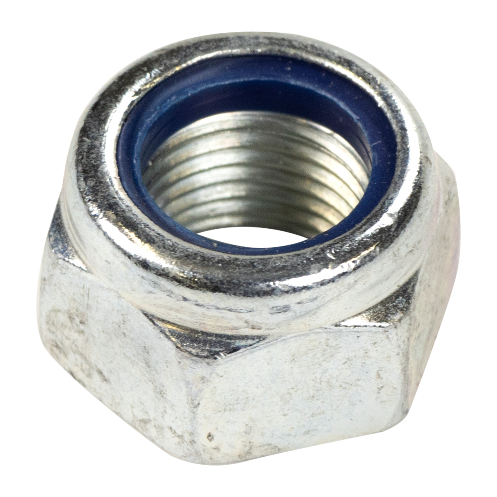 Stoppmutter DIN 985 M 16 x 1,5 DIN 985, M 16 x 1,5, Höhe: 18 mm, SW 24, Güte 8, galv. verzinkt selbstsichernde Sechskantmutter mit Kunststoffklemmtei