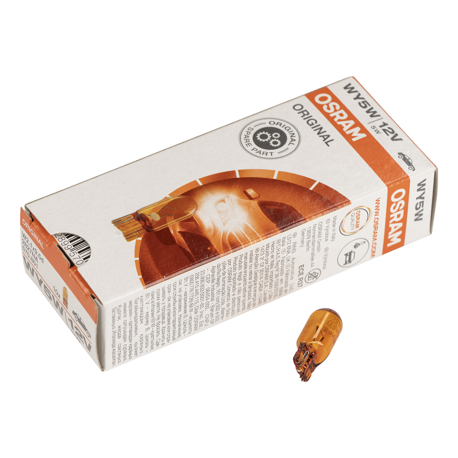 Glassockellampe WY5W 5W 12V W2.1x9.5d Orange Seitenblinker GLP W2,1X9,5D W5W 12V ORANGE WY5W12V, SockelW2,1x9,5D