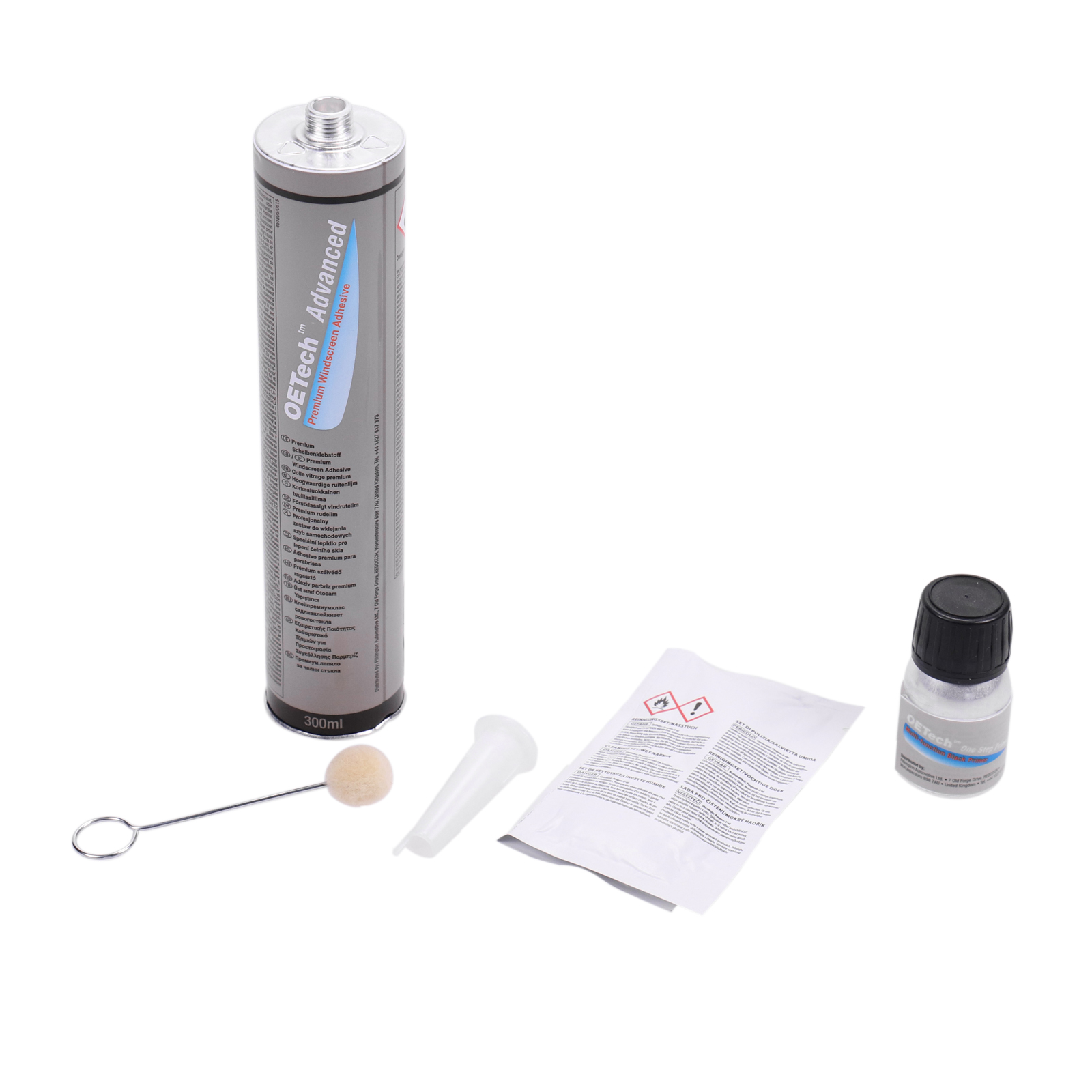 Scheibenkleber-Set 310ml Kartusche mit Primer & Zubehör