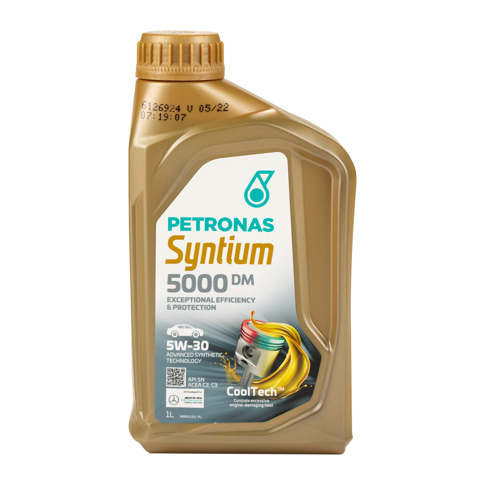 Petronas Syntium 5000 DM 5W-30 1l High-Tech Synthetisches Motoröl API SN, ACEA C3 / C2, MB-Approval 229.52, MB-Approval 229.51, BMW LL-04, VW 505 00