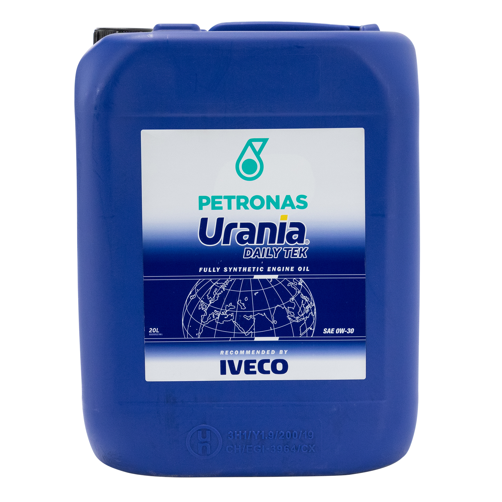 Petronas Urania Daily TEK 0W-30 EURO 6 ÖL 20l Kanne Vollsynthetischer Schmierstoff mit 0W-30 SAE Grad und sehr hohen Viskosistät Index, welcher den