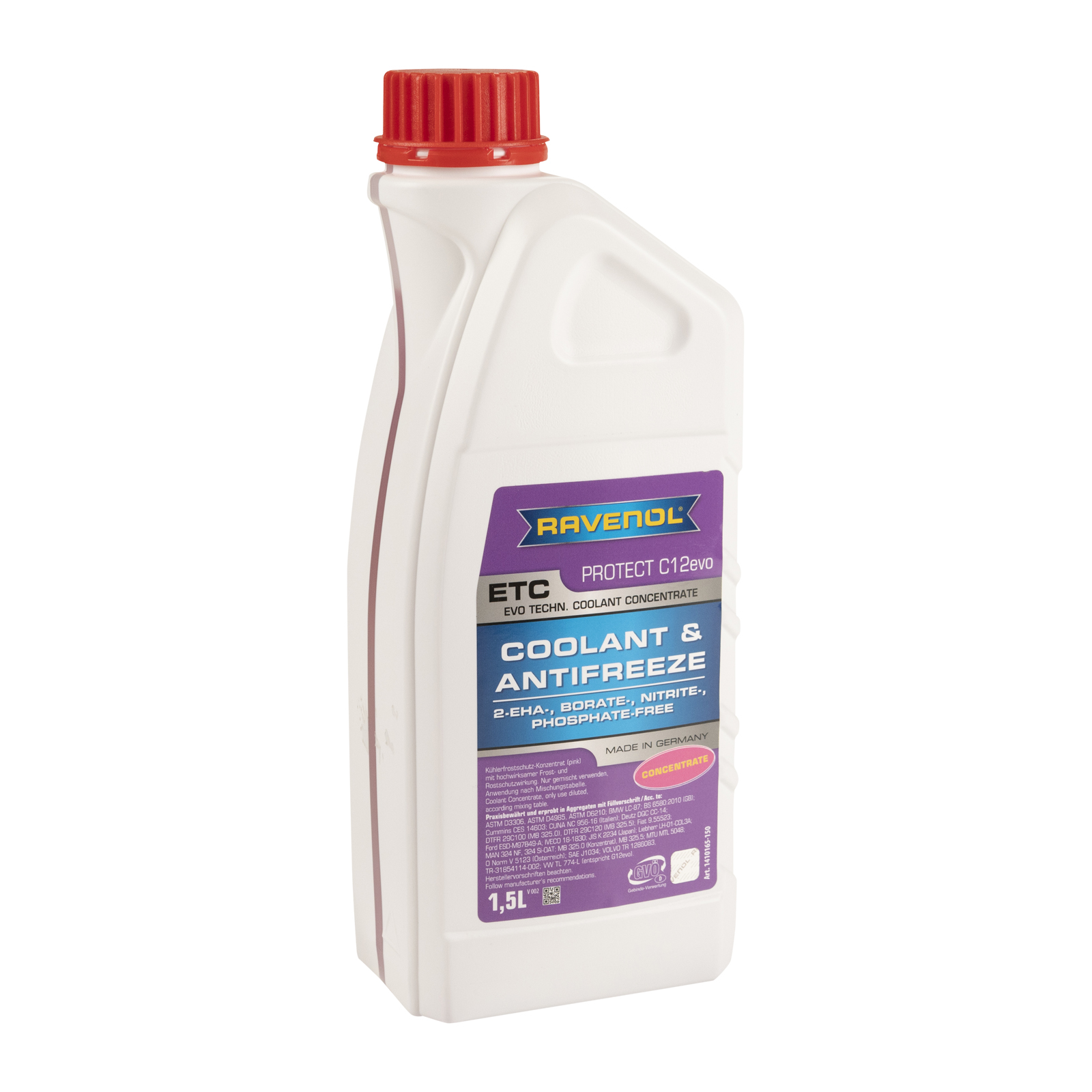 Kühlerfrostschutzflüssigkeit G12 ++ 1,5 Liter Farbe lila Kühlerfrostschutzflüssigkeit ASTM D3306, ASTM D4985, ASTM D6210, BMW LC-87, BS 6580:2010 (GB
